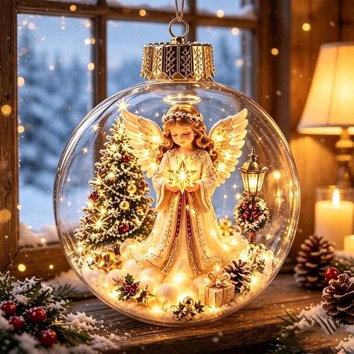 item picture christmas diorama ornament miniature christmas scene in clear acrylic ball christmas tree ornament holiday hanging decor for collectors