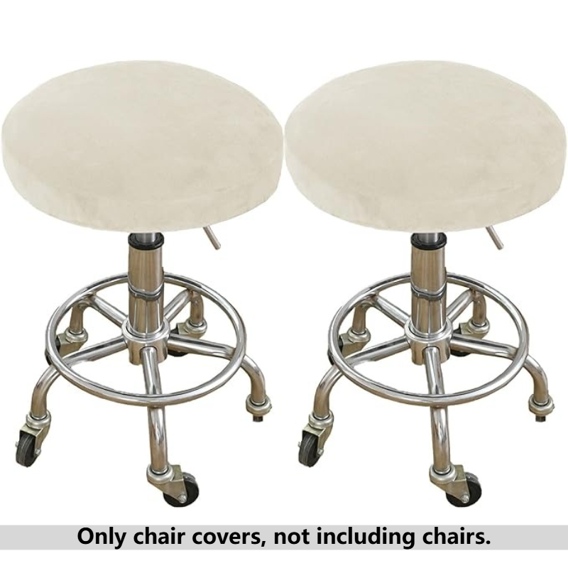 TEMU 2pcs Housses de tabouret rond élastiques, adaptées aux chaises pivotantes et aux petites chaises rondes, housses de chaise circulaires