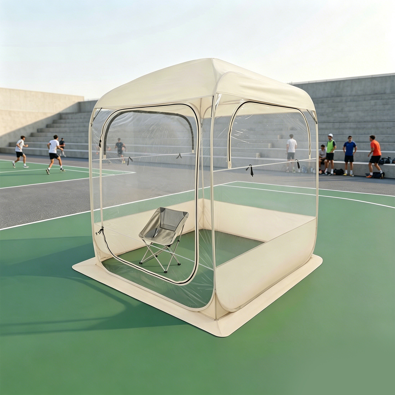 Transparent Tent 183*183*220cm-no , Quick-setup Design, , Inflatable Tent, Weather Shelter, , Camping Gear. For Watching Games Venues, Outdoor Activities, Temporary Rest Areas