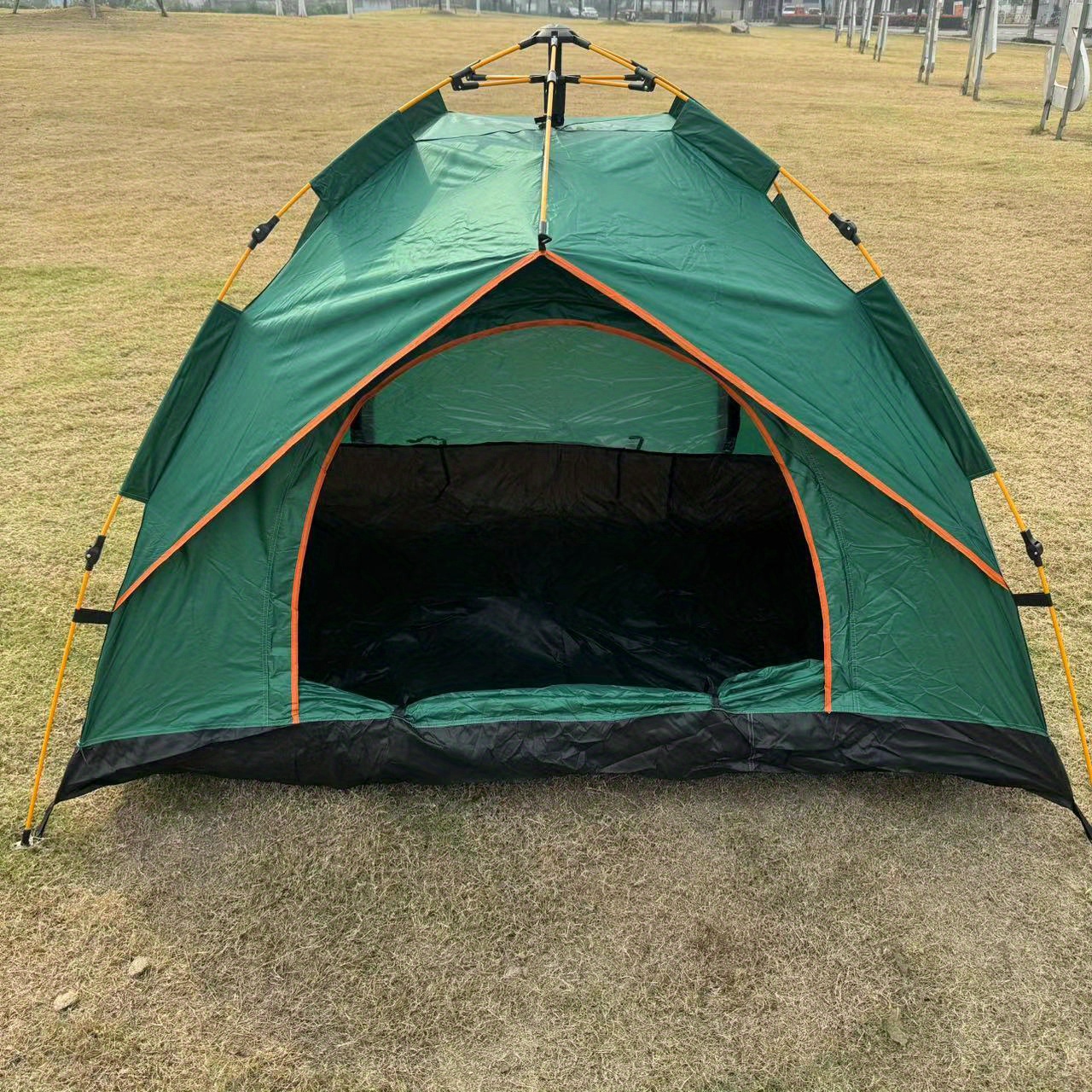 Tragbare, faltbare, Outdoor-Camping-Zelt - Grn & Orange, Doppelwandig,  Schnell-Setup, Kein * erforderlich, Leicht & * fr Strand, Rucksackreisen,  Wandern, Zelt fr Camping, Strandcamping, Kompaktes ...