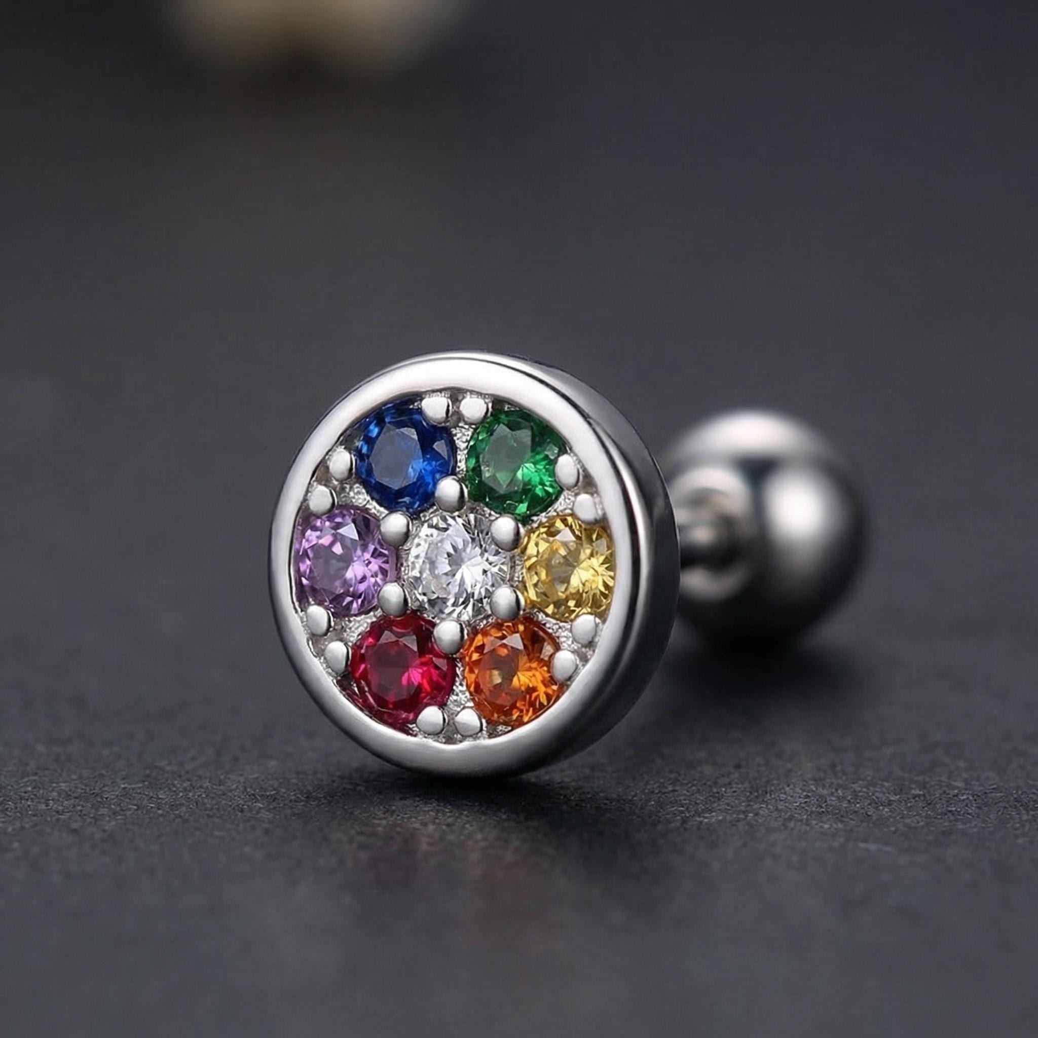 Women's 925 Sterling Silver Round Screw Back Stud Earrings — Classic Design