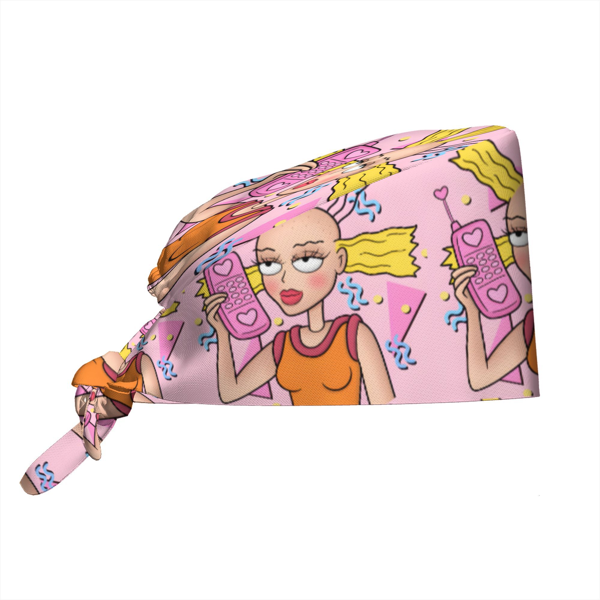 TEMU 1pc Of Retro Animation Printed Hats For Chefs And Nurses, Suitable For Men And Women, Drawing Inspiration From Classic Animated Humor And