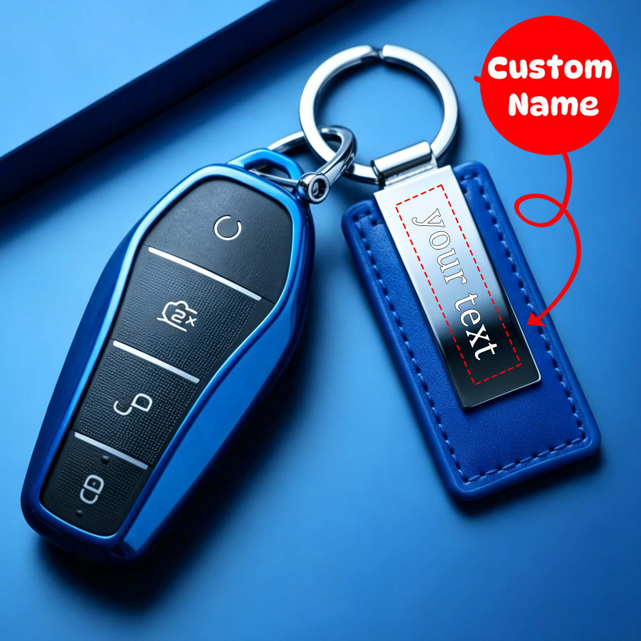 TEMU Personalized Key Chain Pendant For Byd, Name, License Plate, Phone Number, Customizable Text On Front, Suitable For Protective Key Case, Byd Key
