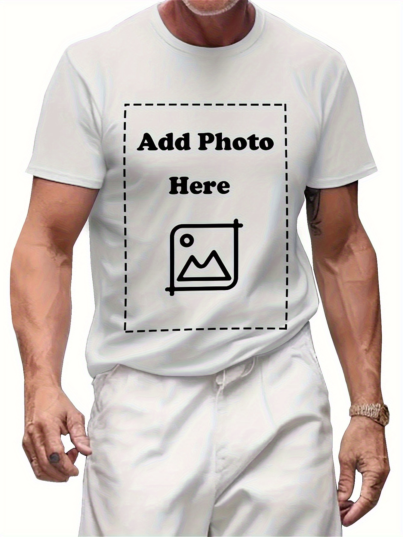 item picture   customizable t shirts add your own photos selfies soft and breathable fabric casual crew neck short sleeves ideal   gift for men and women custom t shirts