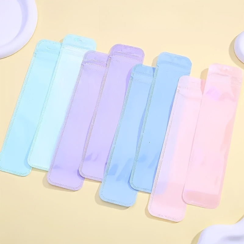 TEMU 32pcs 2.17*8.66 Inch Macaron Pencil Bags, Pencil Storage Bags, Reusable, Suitable For Parties, Cosmetics, Lip Gloss, Jewelry, And Pencil
