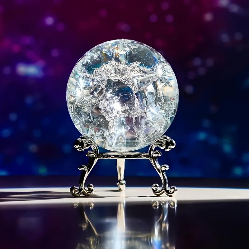 TEMU Christmas Gift, 1 Ice-crackle Pattern Crystal Ball, And , Used As A Home Decoration Ornament, Crystal Ball, And For Various Other Purposes. The