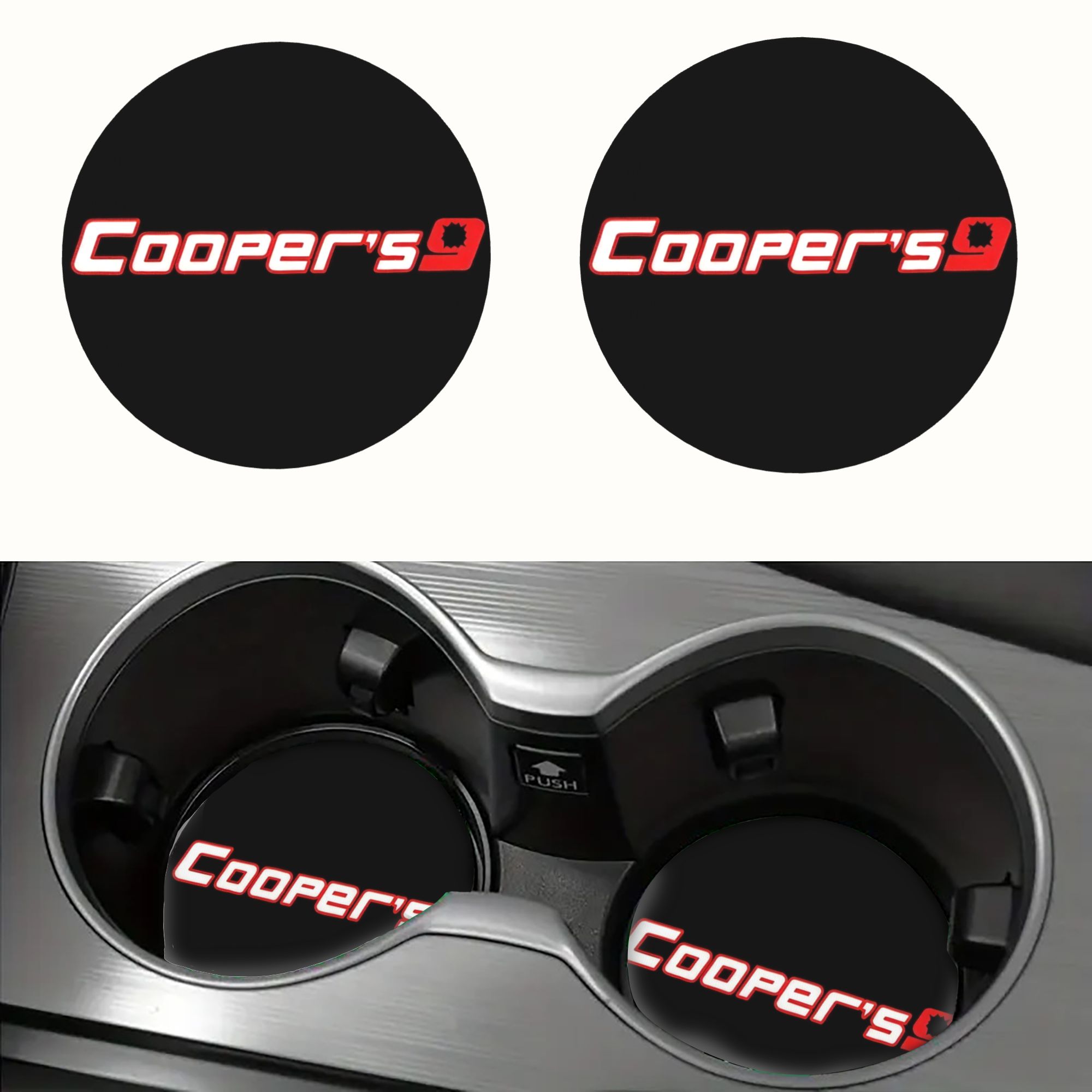 TEMU Lot de 2 sous-verres pour porte-gobelet de voiture sur le thème anglais, antidérapants et antichocs, universels, accessoire intérieur de voiture