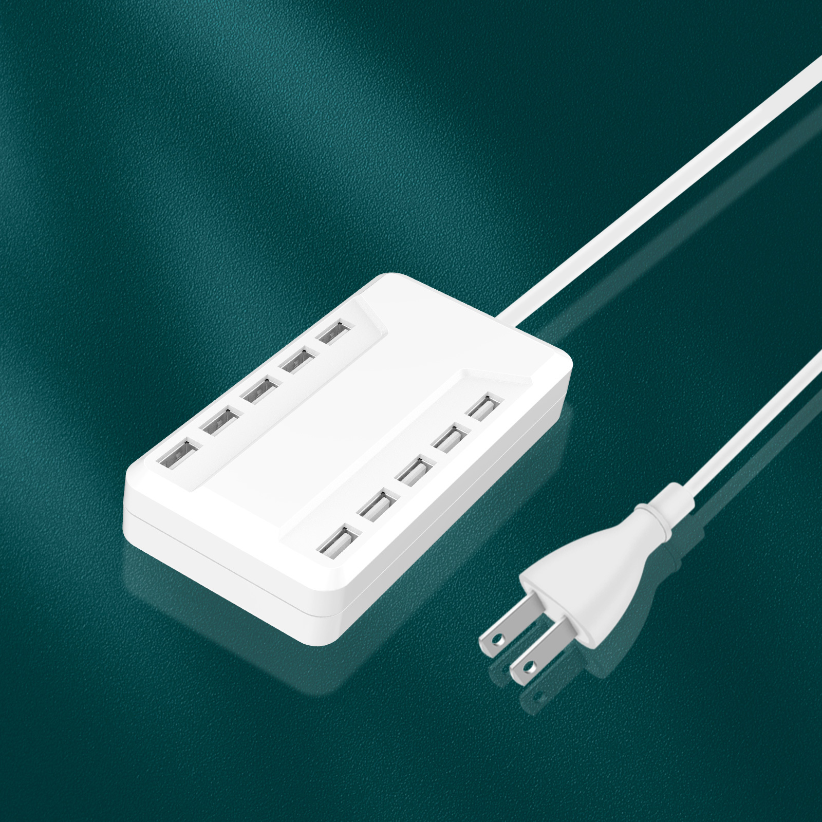 TEMU White Outdoor Power Socket, With 10-port Usb Charger, Ideal For Home Office Storage Smart Usb For Multiple Devices