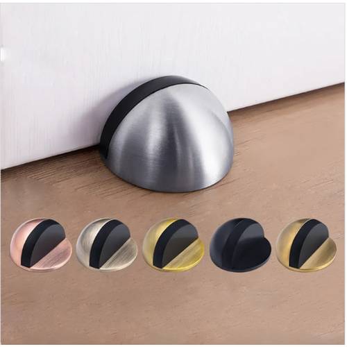 6pcs heavy duty stainless steel with non slip buffers invisible arc floor wedge suitable for hard floors wood vinyl commercial s for installation door wedge barrier for floor