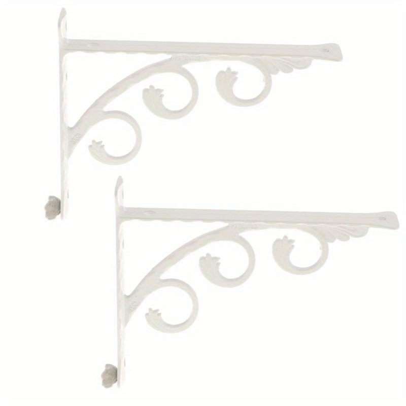2pcs L Shape Wall Mounted Shelf Bracket Metal Hanging Holder White 12x15cm