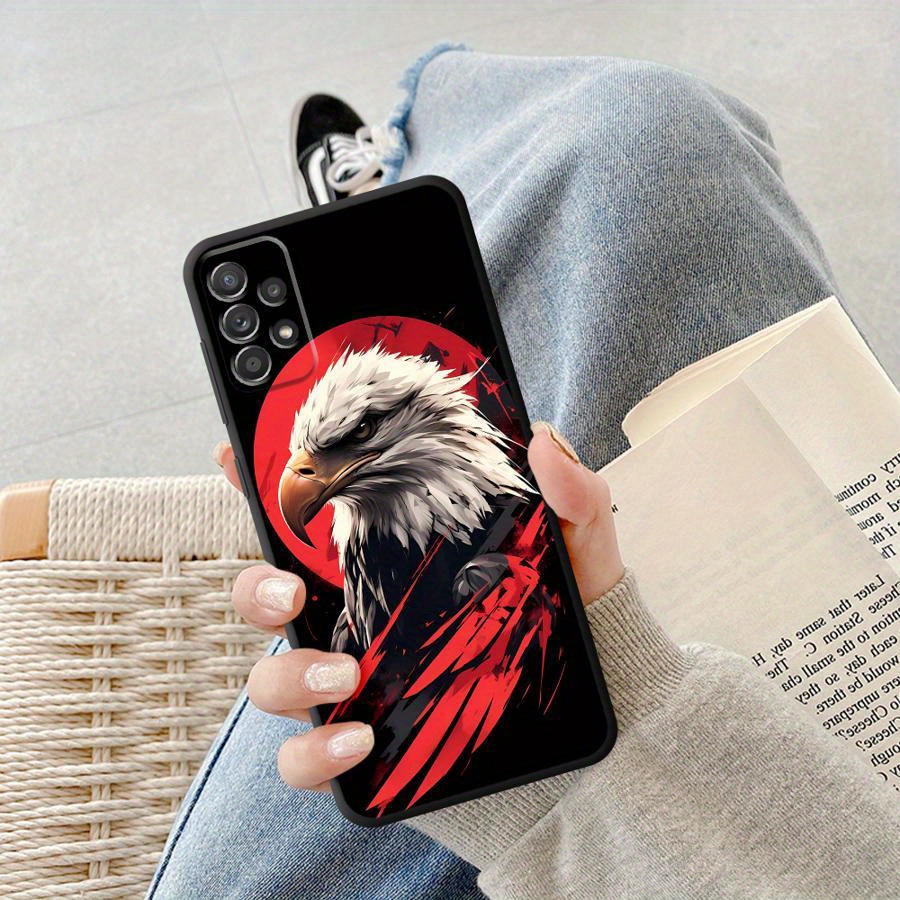 Elegant and artistic phone case with an eagle for for samsung for models, featuring a high-quality silicone cover soft, shockproof, and