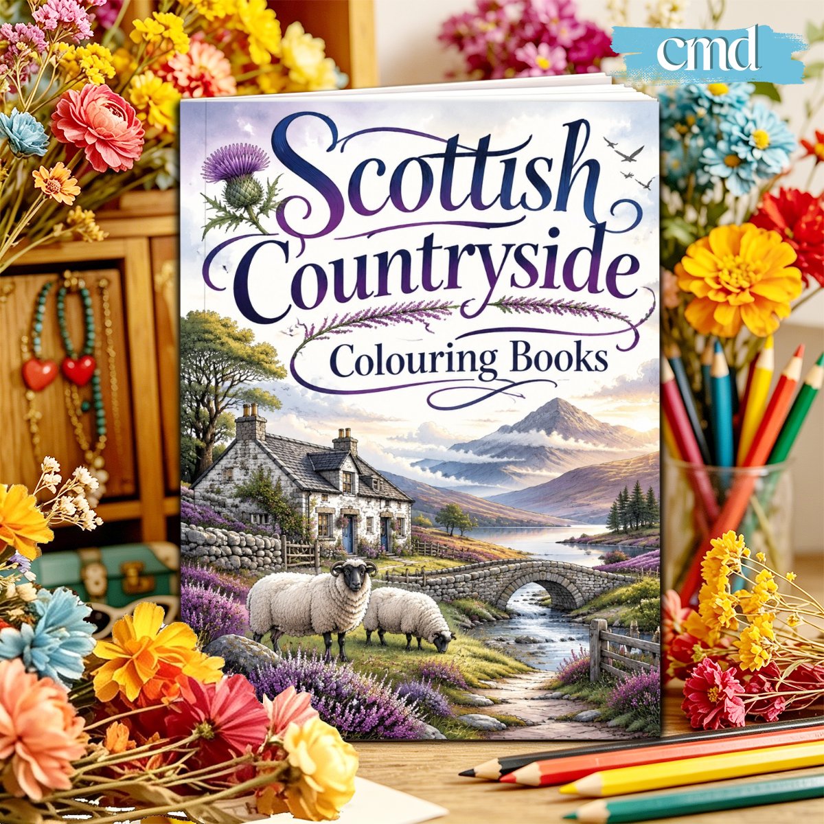 TEMU Cmd Scottish Countryside Stress Coloring Book, Relaxing Artwork And Fun Crafts, Perfect Gift For Birthdays Christmas Halloween Thanksgiving,