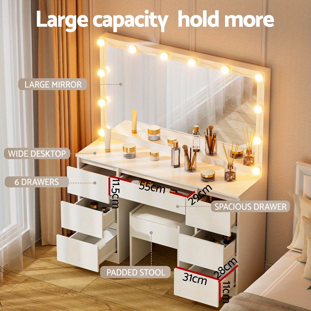 dressing table with stool 12 led lights Product details 3