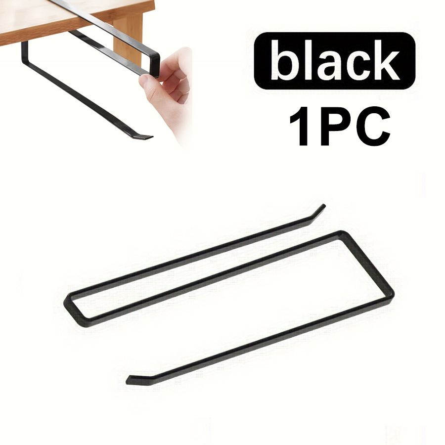 TEMU 1pc No Drill Under Cabinet Paper Towel Holder, Self-adhesive Wall Mount Kitchen Roll Rack, Rustproof & Durable Metal Tissue Dispenser,