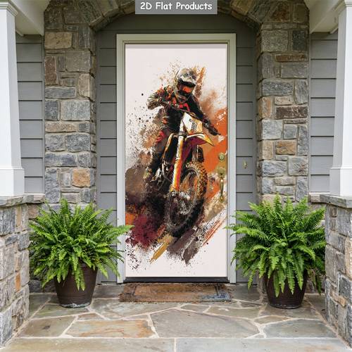 1pc wall stickers 2d flat 2 sheets dirt in dynamic splatter door sticker self door wallpaper wall decor suitable for foyer porch living room bedroom office
