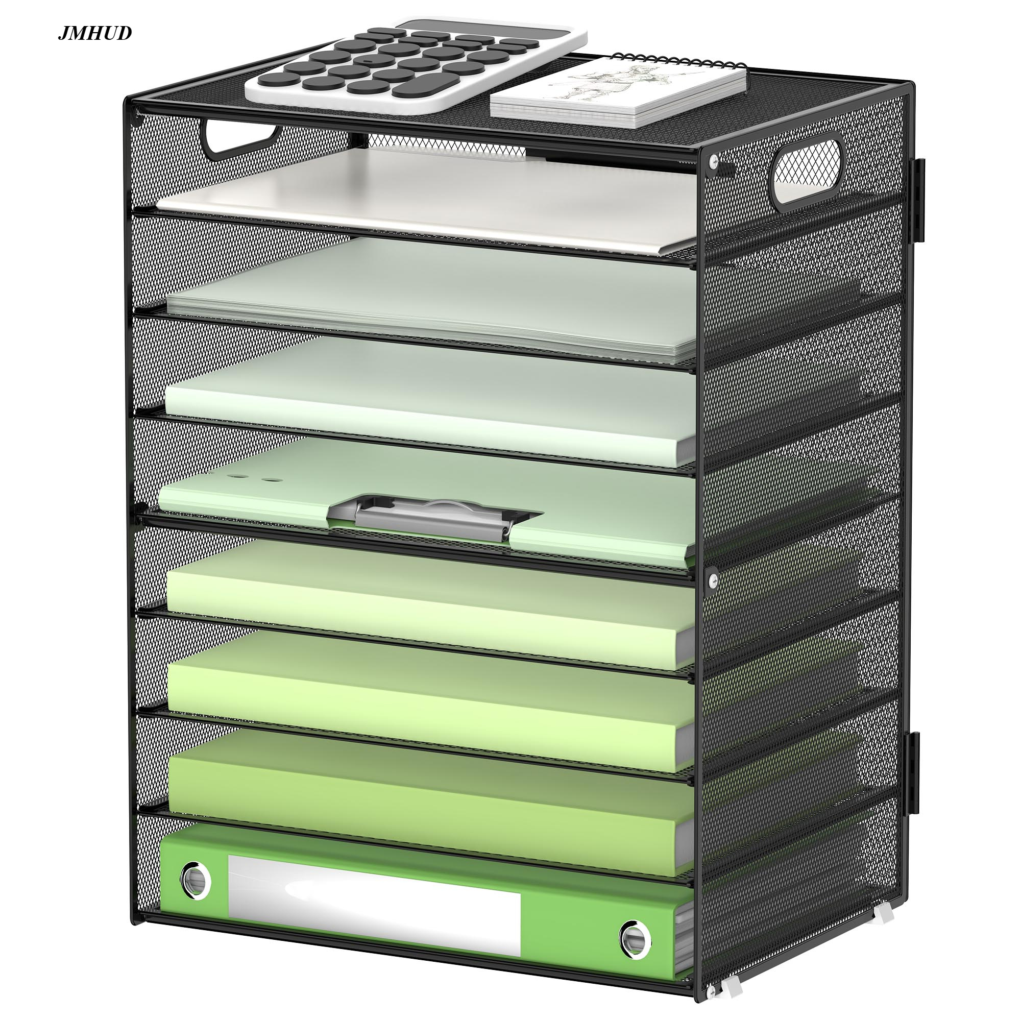 

Jmhud 9-tier Mesh Desk Organizer With Handles - Iron Office Paper Sorter For