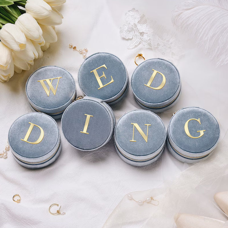 Personalized Hot Stamping Custom Velvet Jewelry Box