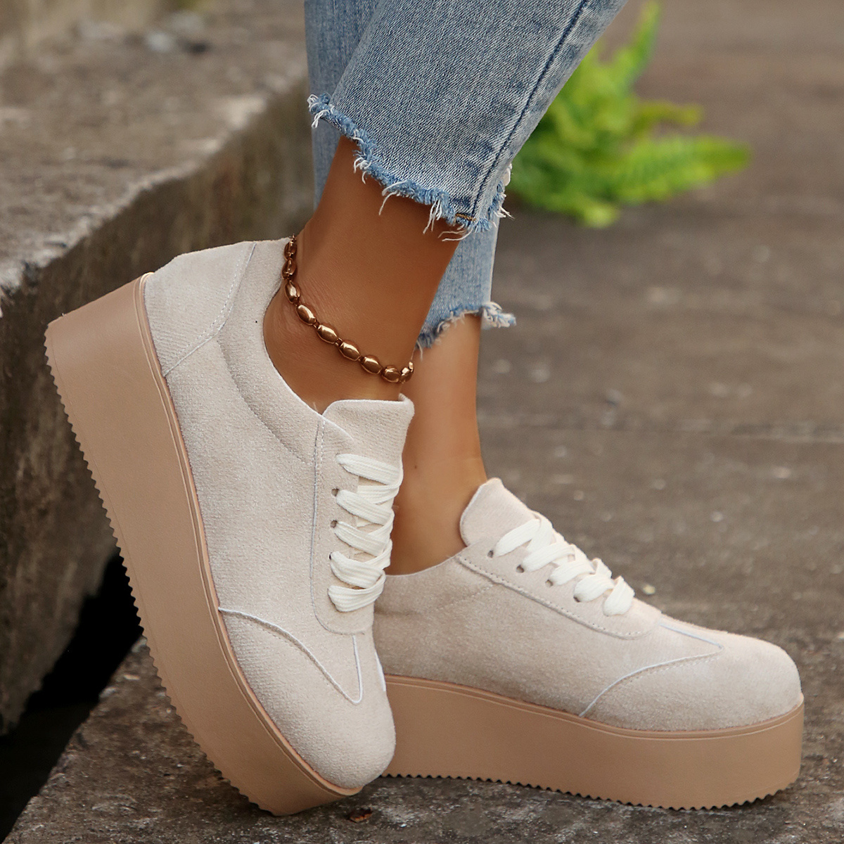 zapatillas plataforma gruesa mujer zapatos casuales color Temu