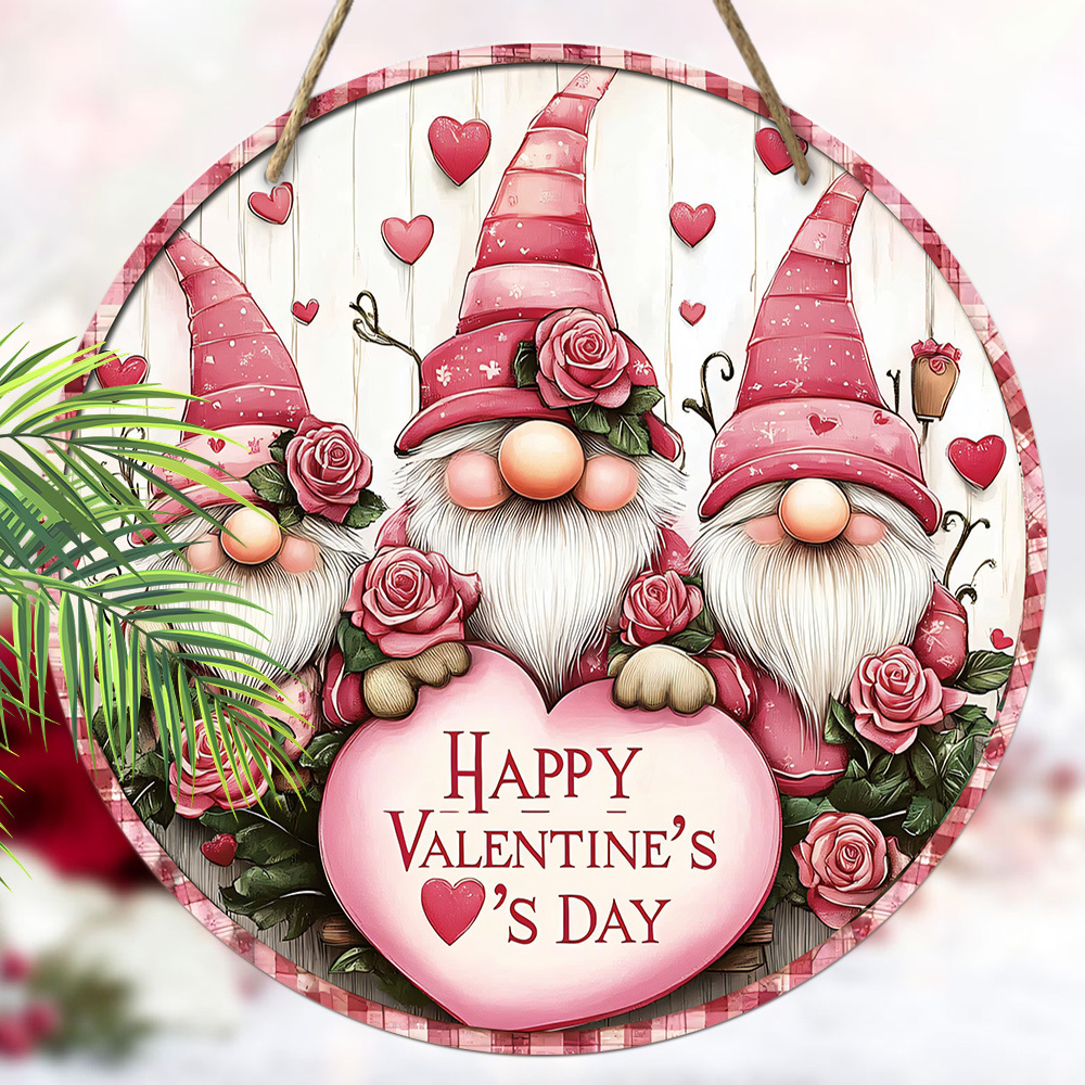 

1pc Valentine's Day Wooden Couple Hanging Sign - , Flat Porch Wreath Pendant, No Power Needed, Garden Room Decoration For Engagement Anniversary Party Supplies