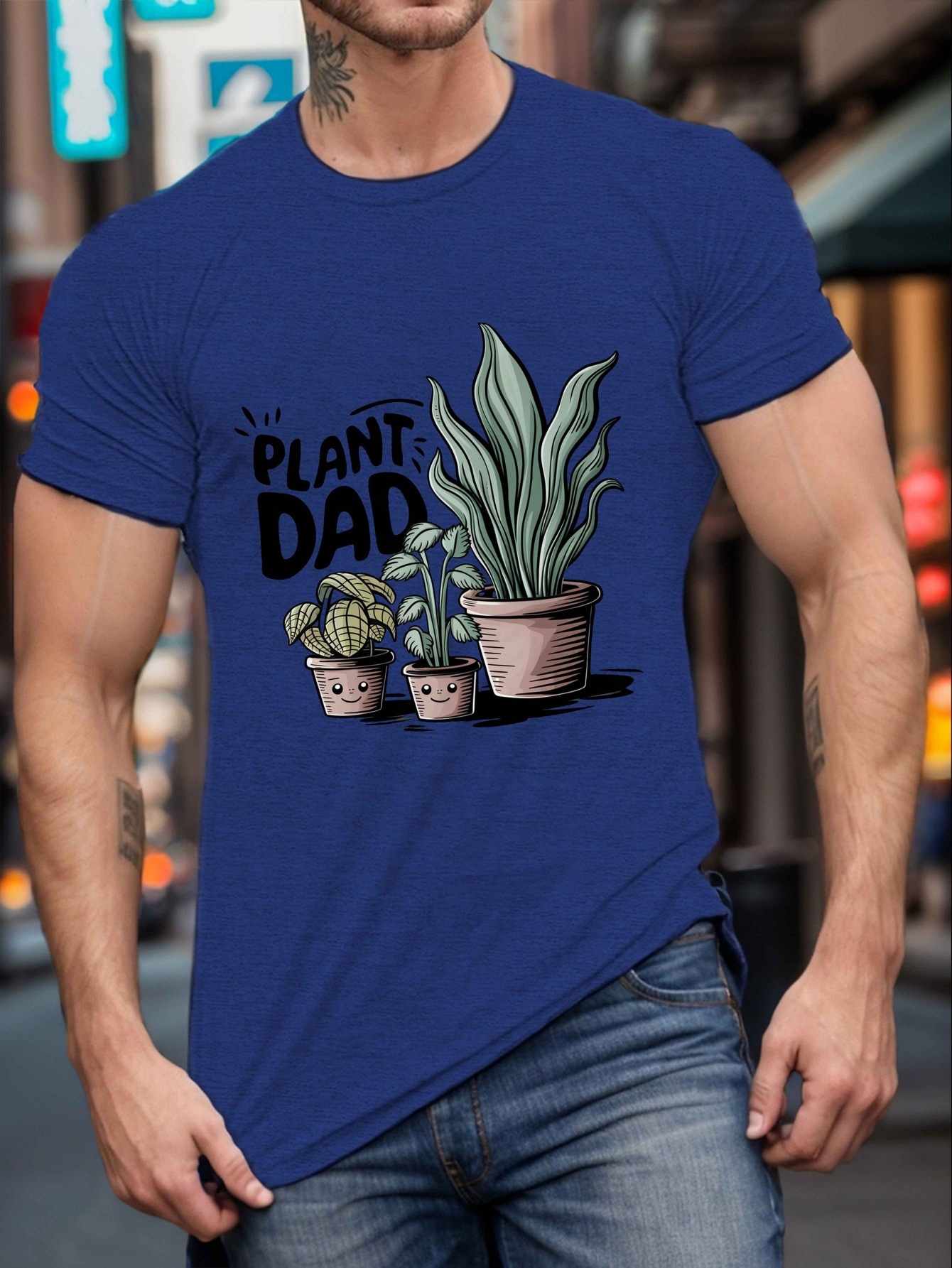 plant dad print tee shirt, tees for men, casual short sleeve t-shirt for  summer | Today's Deals | Temu Bahrain