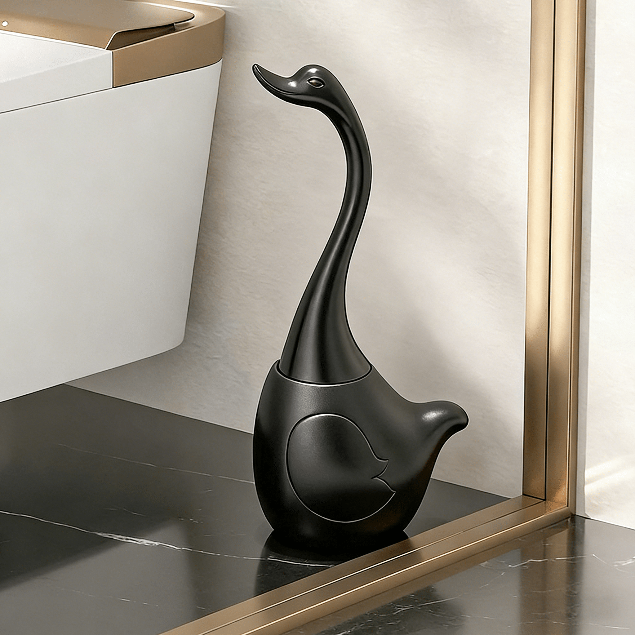 TEMU 1pc Swan Toilet Brush, Bathroom Cleaning Tool, Toilet Brush With Holder, Restroom Decor, Modern Home Accessory, Housewarming Gift