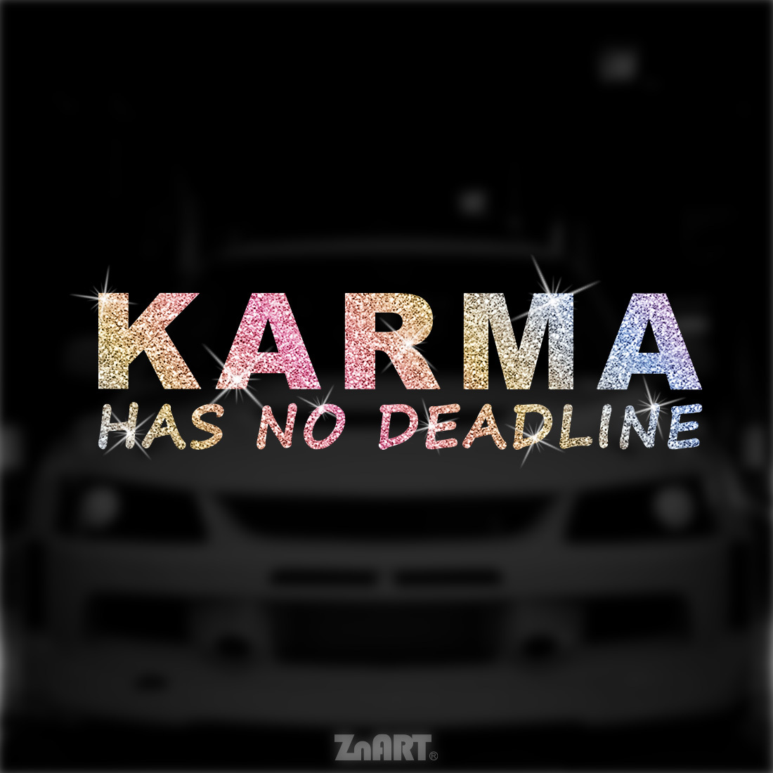 1pc A Vibrant Multicolored And Golden Sticker Featuring "for Karma Deadline". This Creative, Sparkling Vinyl Sticker Is Perfect For Cars, Trucks, Motorcycles, Notebooks
