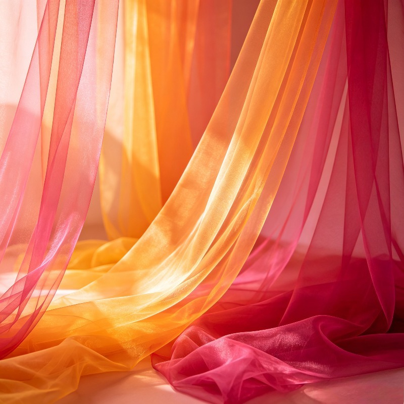 TEMU 2-delige set - Geel en rozerood tule - Ideaal voor feest- en bruiloftsdecoraties. Deze semi-transparante stof kan vrijelijk worden gesneden,