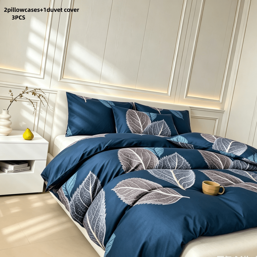 TEMU Parure de lit 1 pièce comprenant 1 housse de couette + 1/2 taies d'oreiller, 135*200 cm, motif floral. une housse de couette et une taie