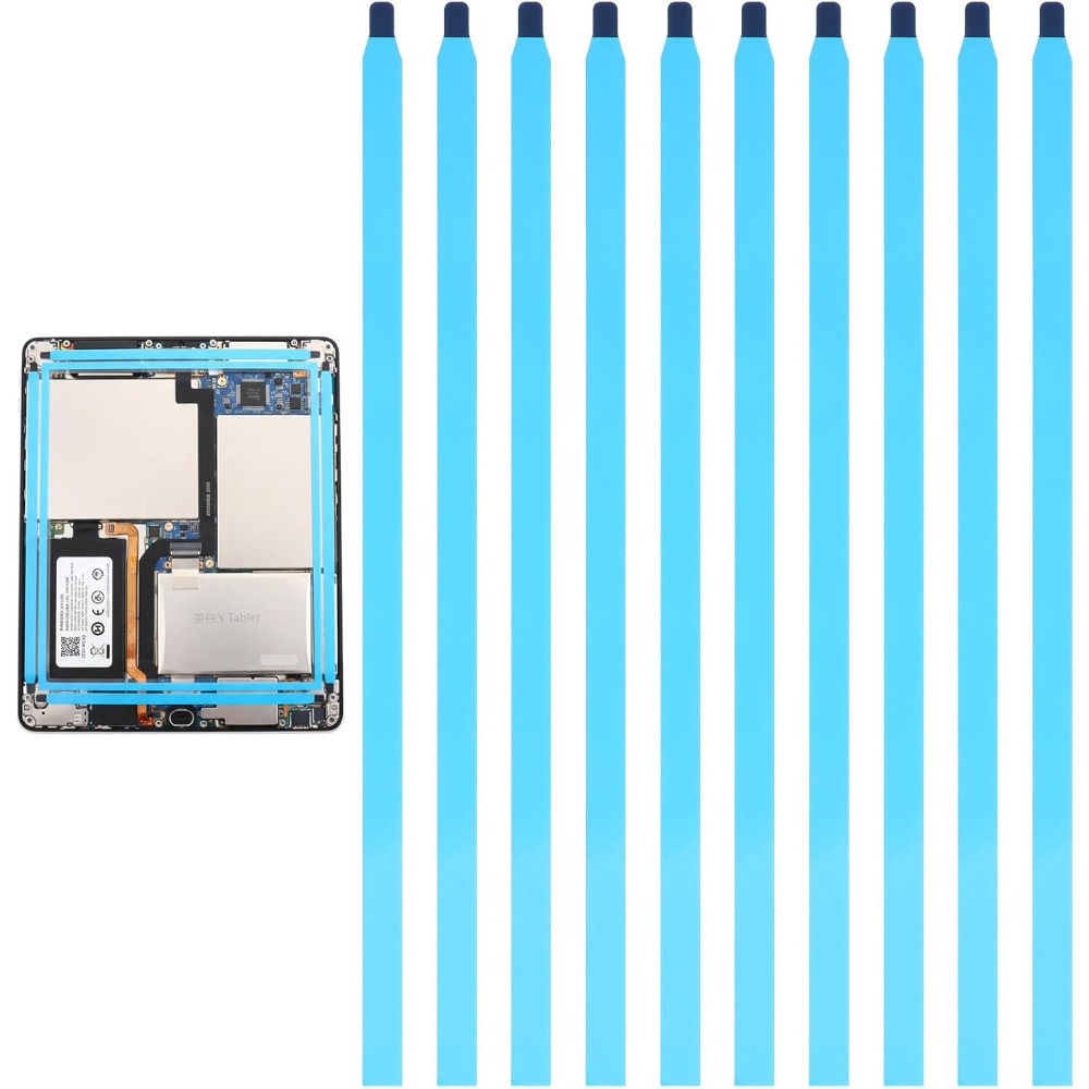 TEMU 10pcs Pack Notebook Screen Double-sided Pull Tape 8.66 Inches Blue Easy-tear Strip Mobile Tablet Lcd Repair Fixing Tape