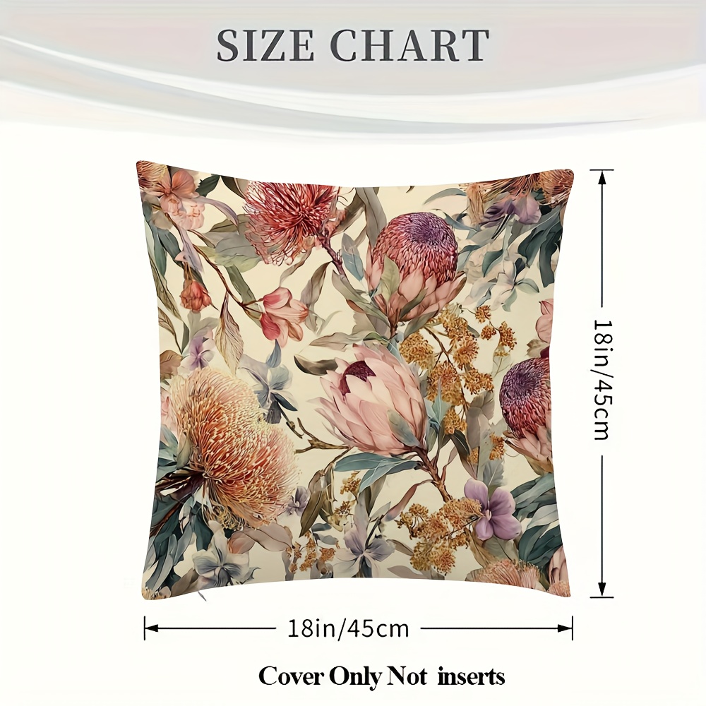 TEMU 2 Double-sided Pillowcases, Featuring Australian Native Floral Watercolor Seamless Patterns, Suitable For Sofas, Living Rooms, And Bedrooms,