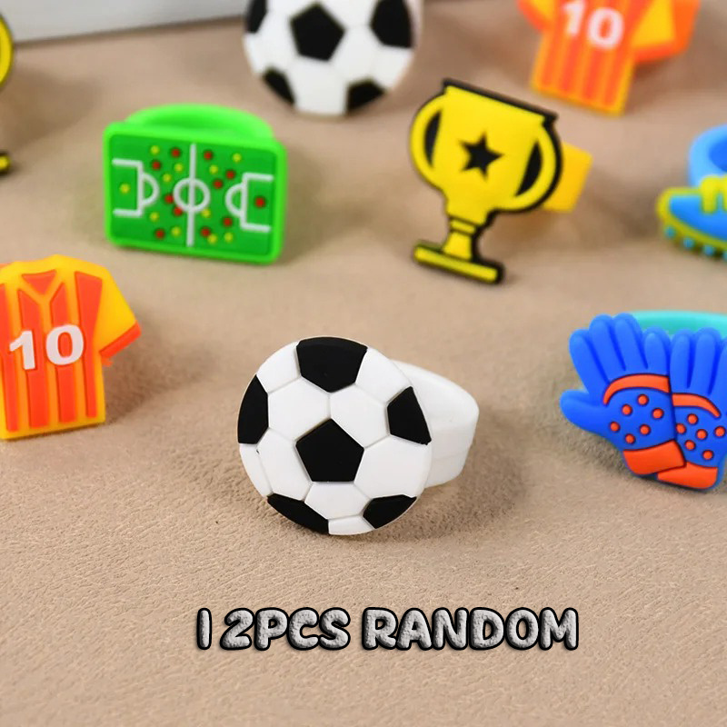 TEMU 12 anneaux sur le thème du football, parfaits comme cadeaux d'invités pour les fêtes d'enfants, jouets anti-stress pour enfants, garnitures de