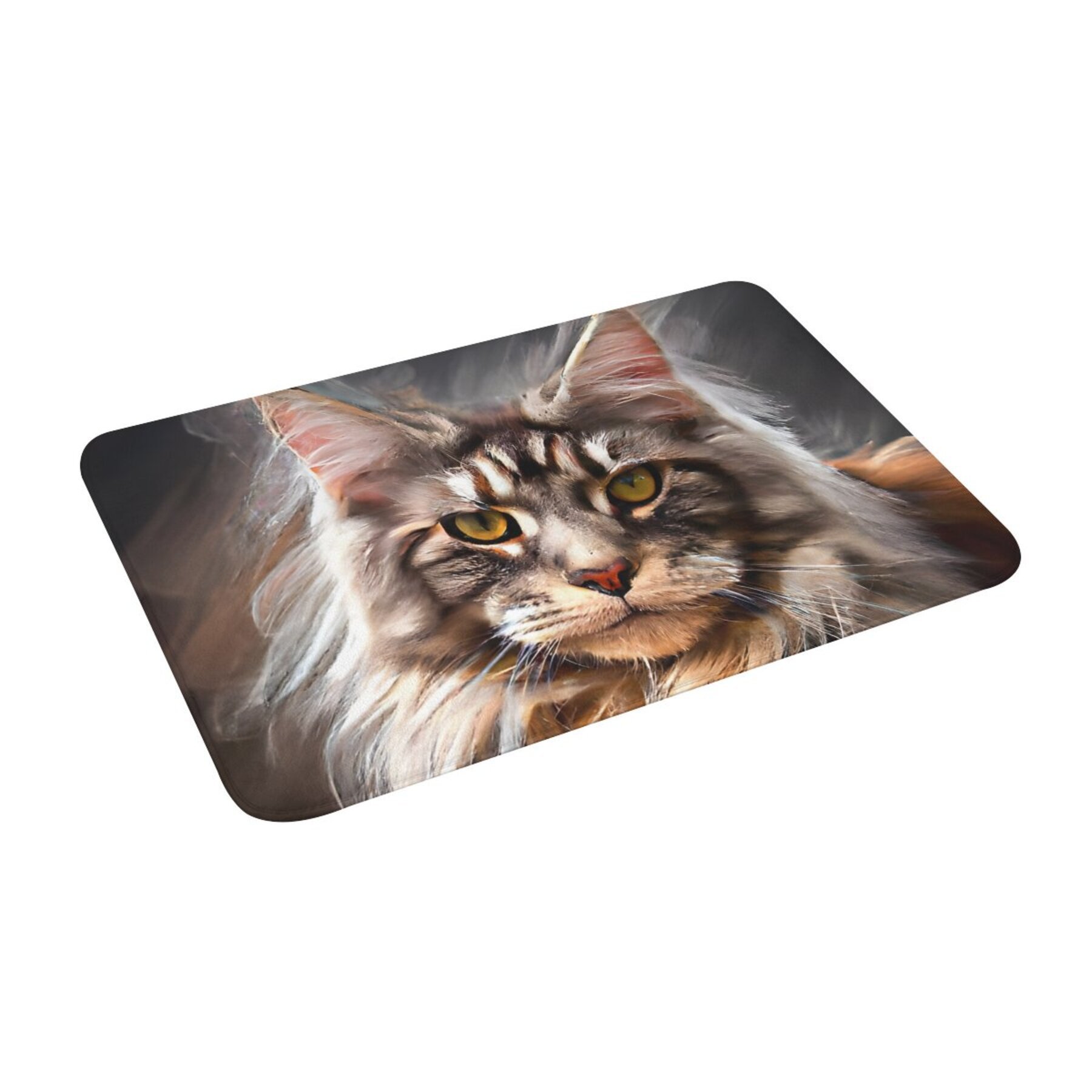 

1pc Tapis de Bain d'Art Numérique Maine Coon Chat Antidérapant Tapis de Salon Paillasson de Décoration de Sol Tapis de Noël