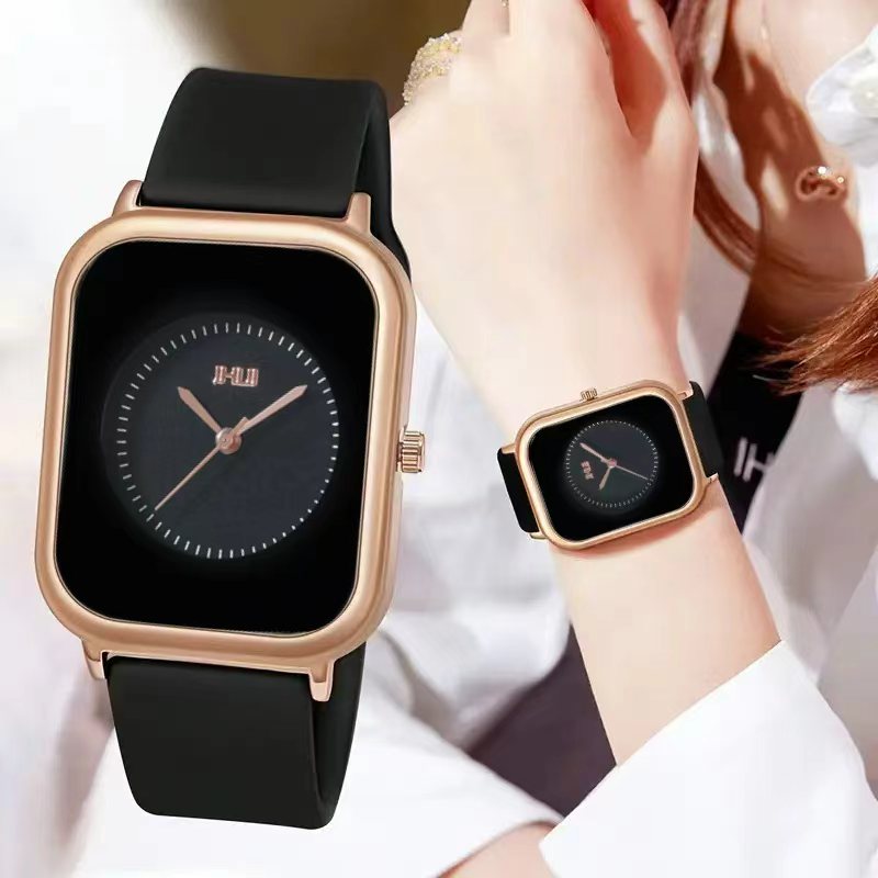 Ladies' Stylish Casual Business Quartz Watch, Featuring a Simulated Dial, Silicone Strap, Alloy Case, And Button Battery (Excluding Watch Box)