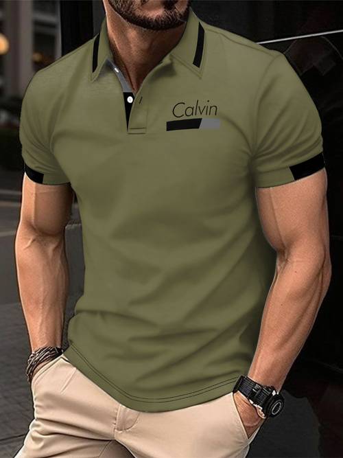 Men'S Summer Thin Mesh Polo Shirt with 2-Button Closure, Breathable Quick-Dry Moisture-Wicking Casual Sports Short Sleeve Top, Golf Tennis Letter Small Logo Print Comfortable T-Shirt