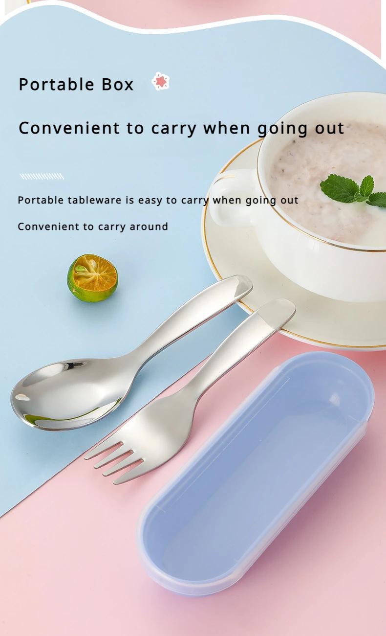 2pcs 1 set portable spoon fork tableware outdoor camping stainless steel cutlery set for hiking outdoor camp cooking supplies Product details 6