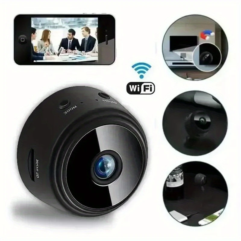 a9 1080p hd wifi mini surveillance a wireless corder for smart home usb powered remote access black for indoor use indoor sleek a design usb powered details 2