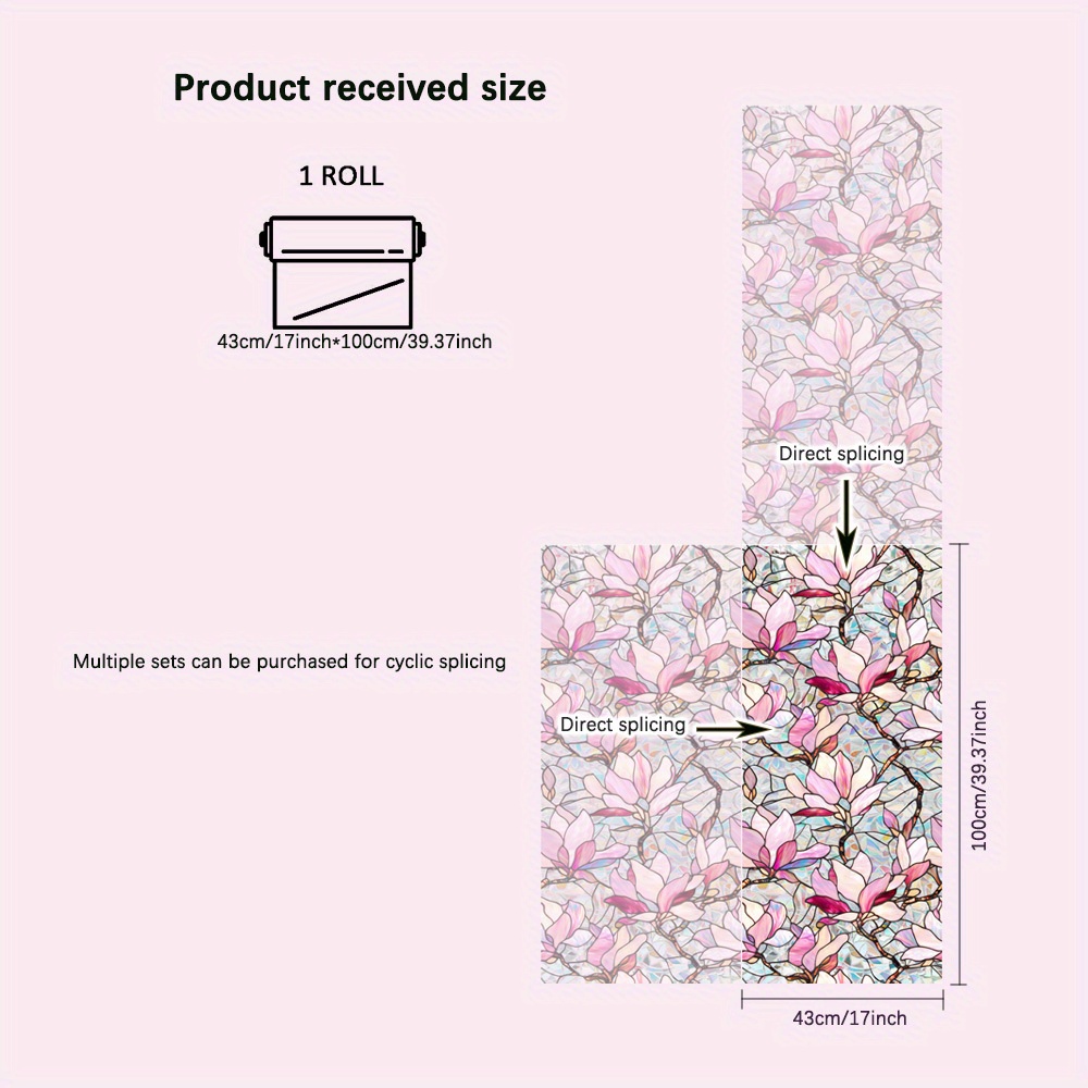 Image of 1pc 17 X 39.37 Inch Static Cling Sticker, Double-sided , Window Display Sticker, Vibrant, Hand-, Sunshade Stickers, Window And Glass Door Anti-collision Sticker, Privacy Film, Applicable To Any