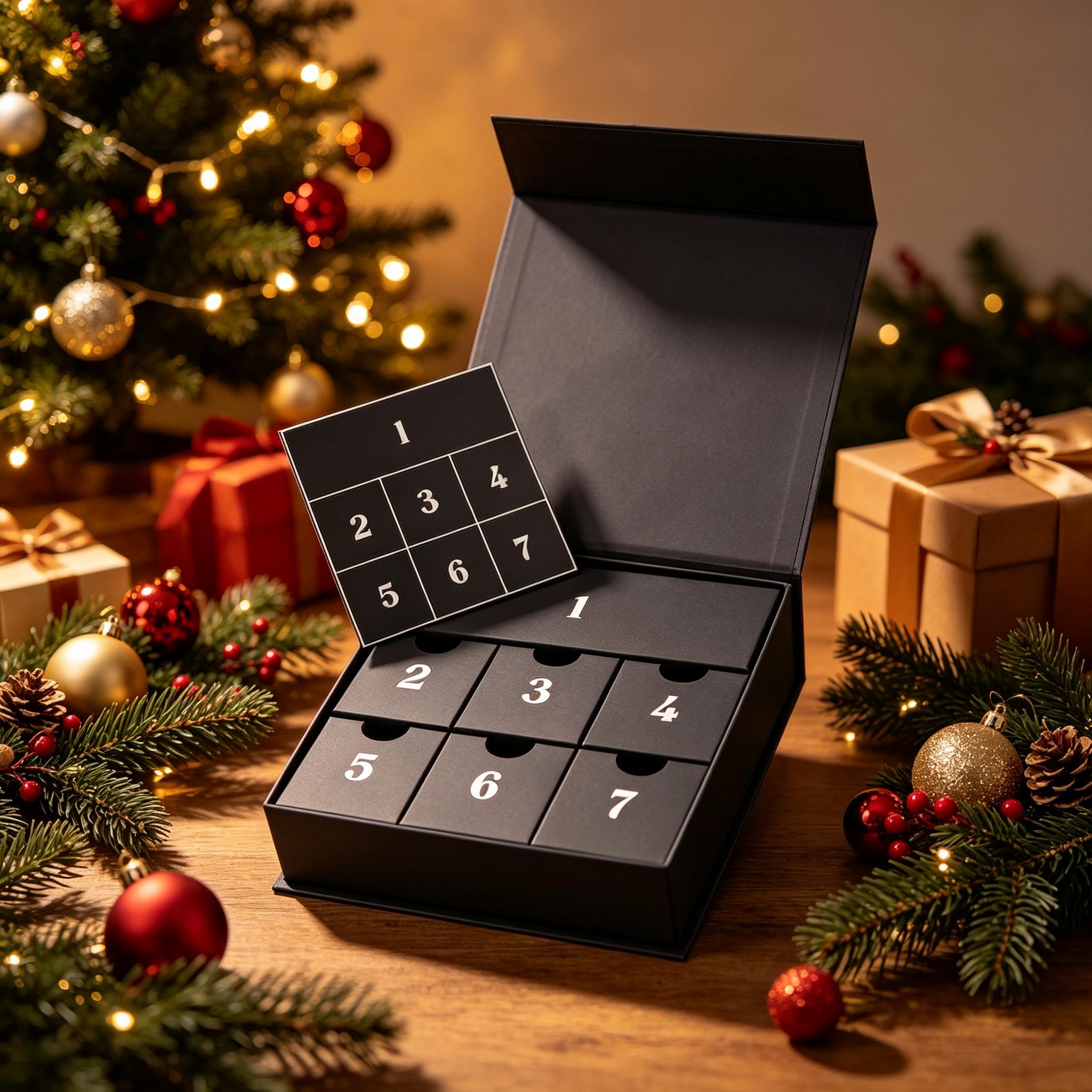 TEMU 1 Boîte Cadeau Numérotée Créative, Coffret Calendrier de l'Avent de Noël, pour Emballage de Cadeaux - Lot de 7 Boîtes Cadeaux de Fêtes en Papier