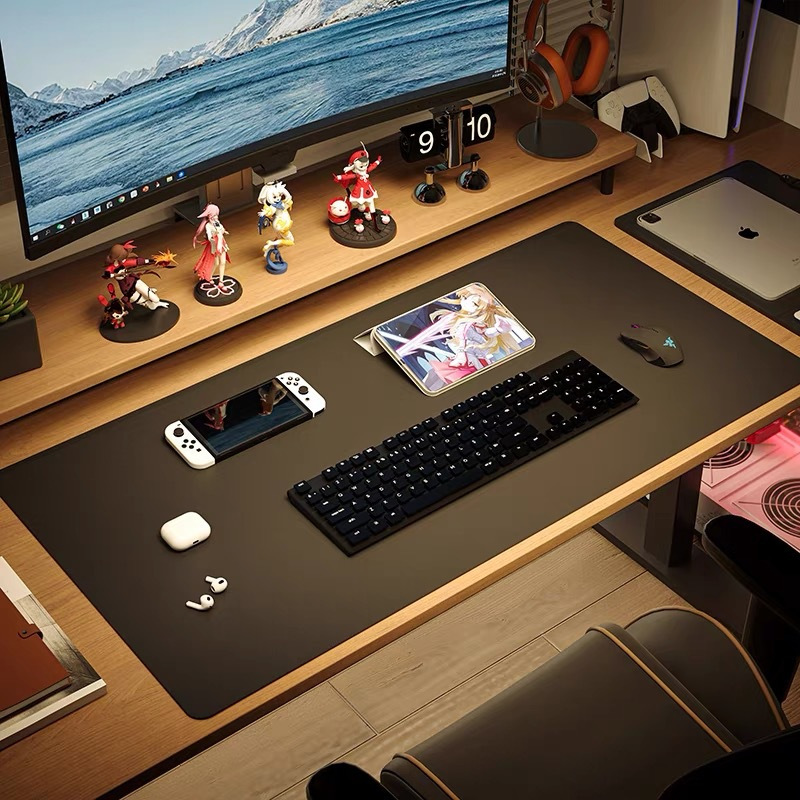 Grande Tappetino da Scrivania per Laptop di Alta Qualità in Pelle Sintetica PVC, Tappetino per Mouse da Gioco, Tappetino per Ufficio in Pelle Artigianale Multicolore e Duraturo, Tappetino per Tastiera Monocolore, Antiscivolo di Alta Qualità, Varie Misure