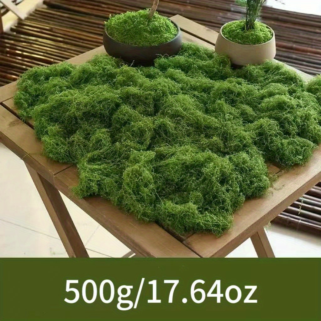 Set Of Artificial Moss Made From Pp Material, In 500g And 1000g, Perfect For Realistic Greenery In Aquariums, Miniature Landscapes, And Decor