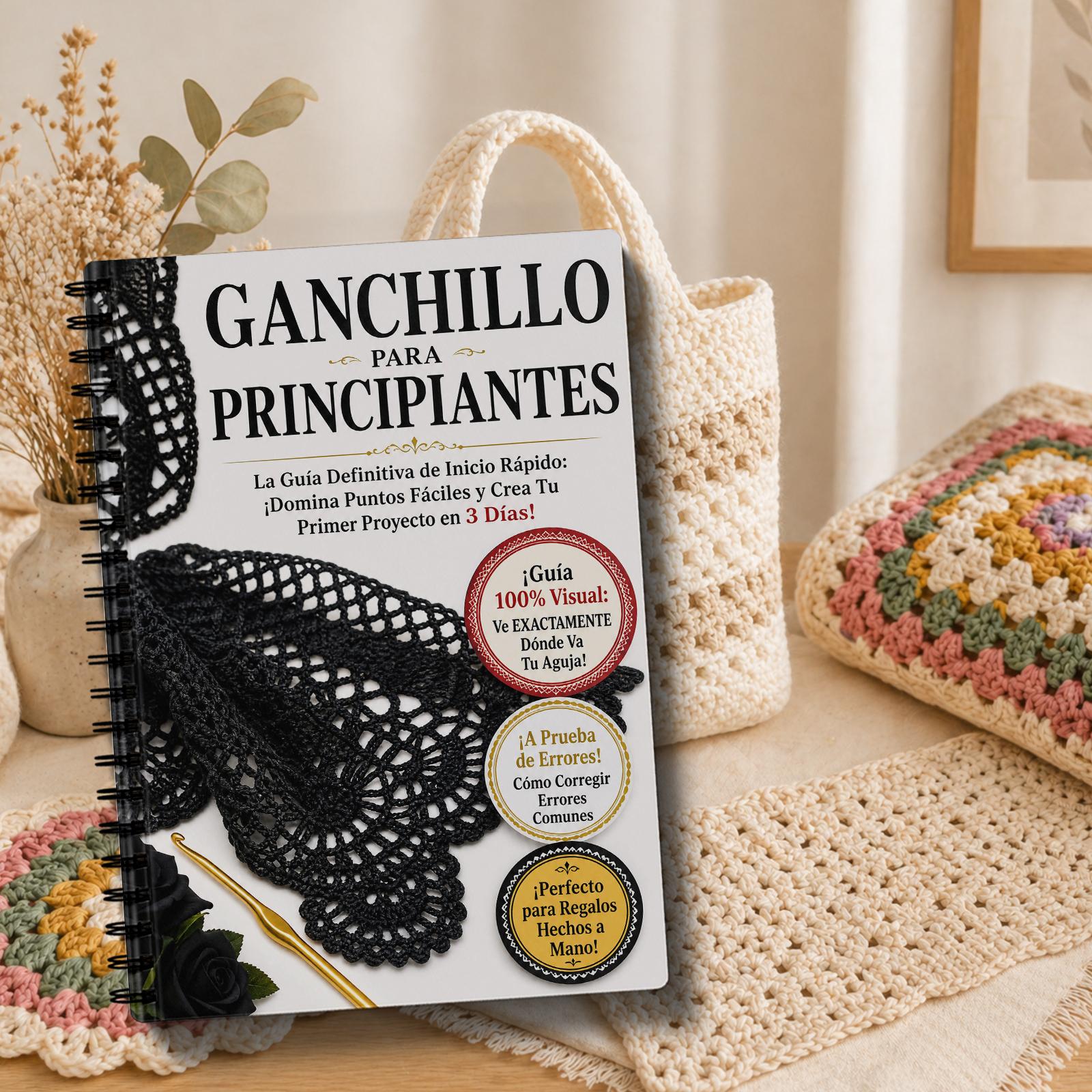TEMU Versión en español de cuaderno de croché a , lecciones aptas para principiantes, planificador de práctica de puntos de manualidades con hilo,