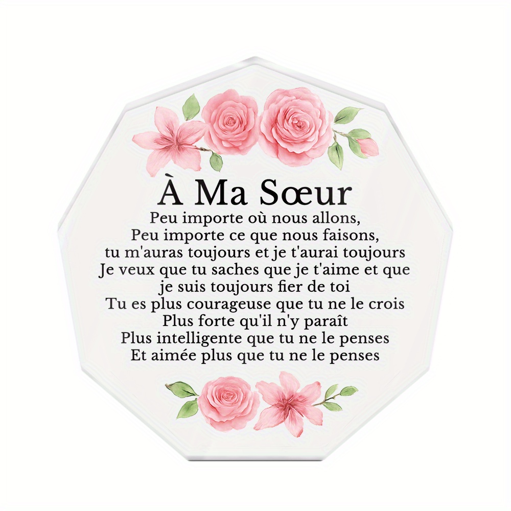 TEMU 2D Plat - [2D Plat] 1pc de Décoration Putuo Plate 2D avec un Panneau Acrylique Français de Nonogone, Parfait pour la Décoration de Bureau pour