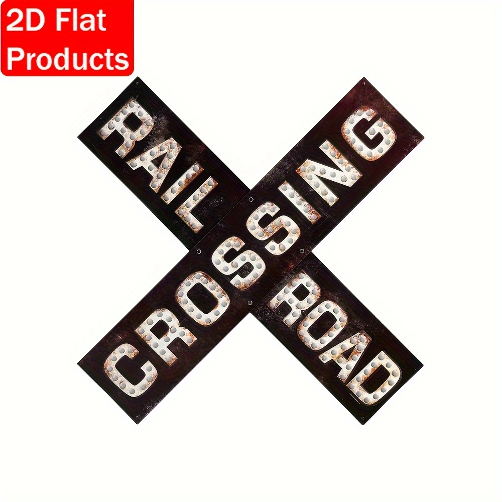 TEMU 2d Flat, 1pc, Railway Aisle Sign, Wooden Hanging Decoration, With Rod, Suitable For Man Caves, Garages, Train Decorations, With English Text