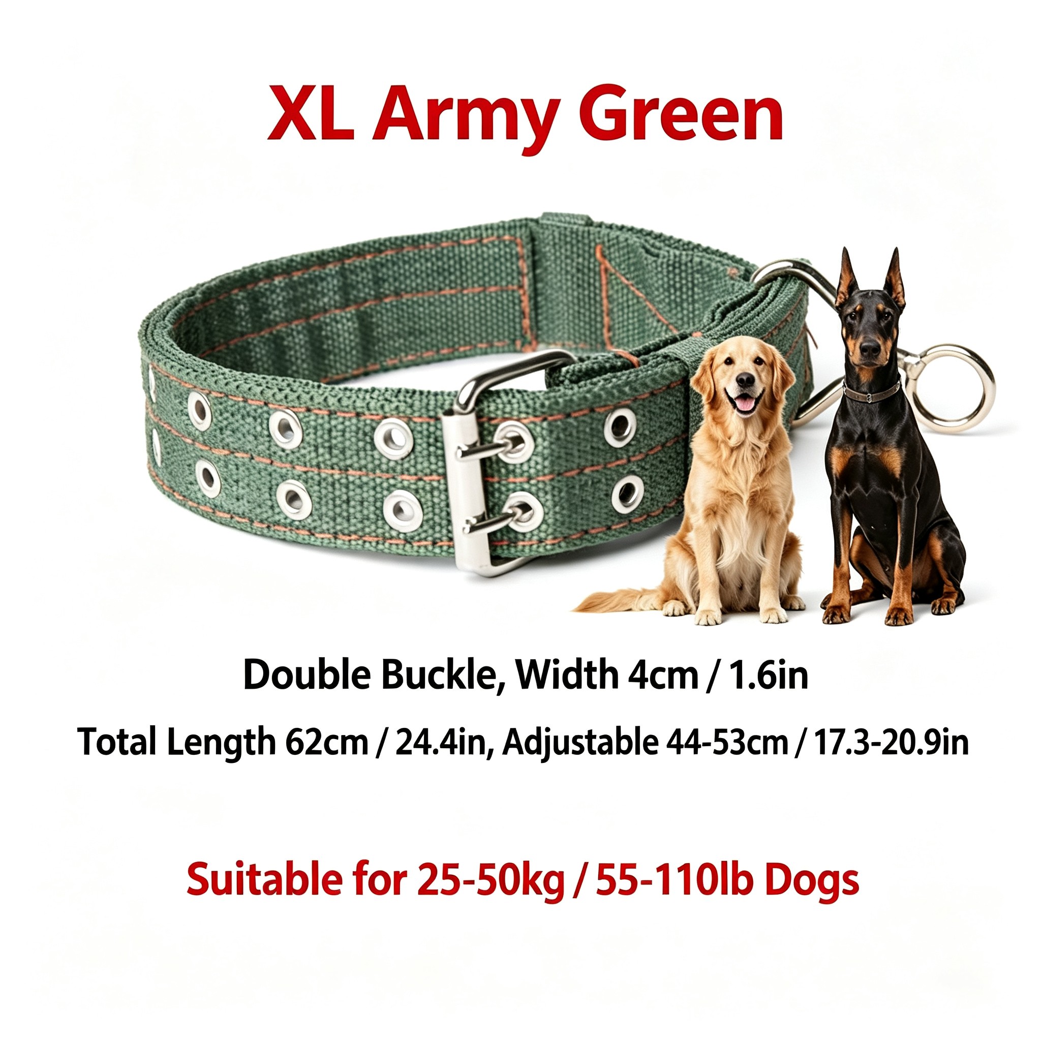 TEMU Four-layer Swivel Buckle Dog Collar, Widened Anti-bite Collar For Small, Medium, And Large Dogs, Universal Swivel Large Dog Collar, Double-row