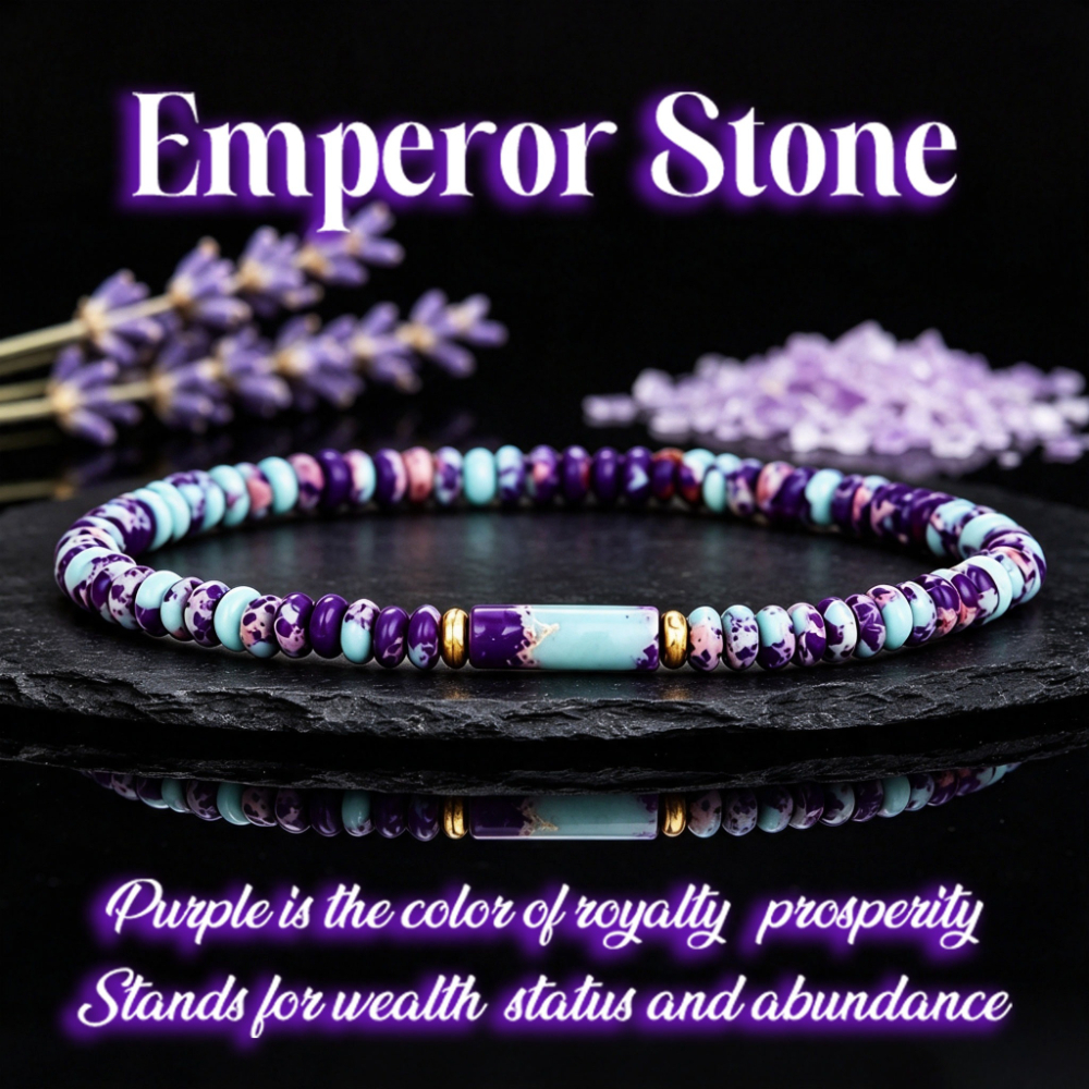 TEMU Purple-blue Stone Disc Beaded Bracelet, Boho Crystal Bracelet, Versatile Daily Jewelry Gift For Women