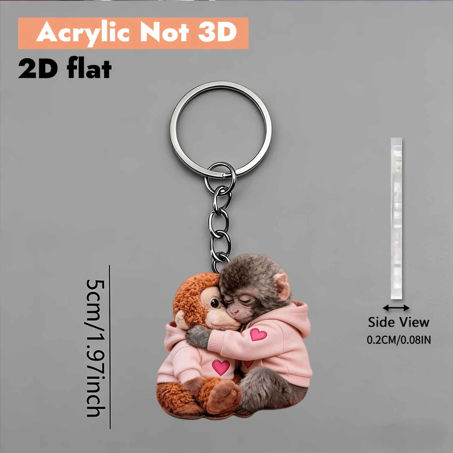 TEMU Regalo de Navidad, 2D, con suéter rosa 2D, llavero de material acrílico 2D, llavero/argolla para llaves práctico, hermoso y , decoración de