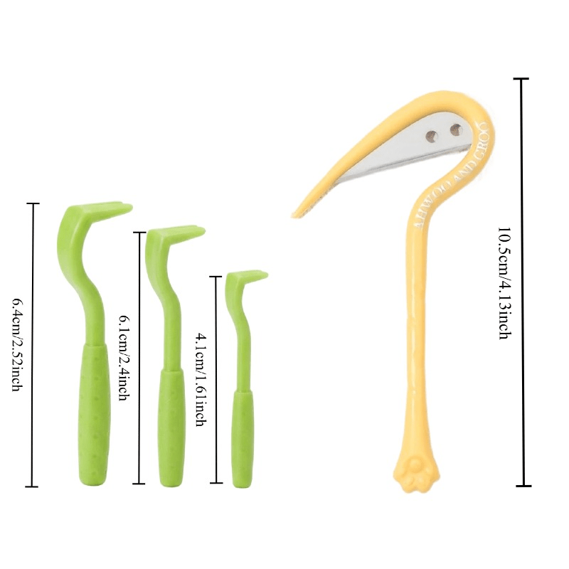 TEMU 4pcs Set - Pet Detangling Comb And Pest Control Tools, Random Colors, Without Battery