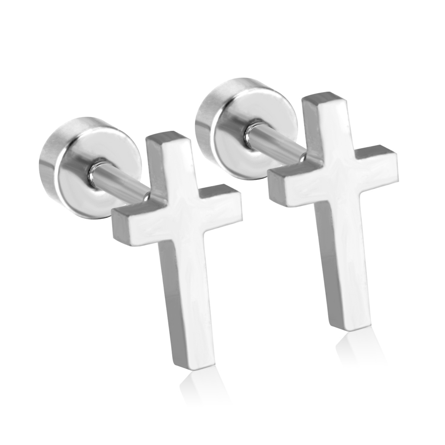 A Minimalist Classic Cross Stud Earrings, Stainless Steel Plated With 18k Golden, Unisex Niche Design, Suitable For