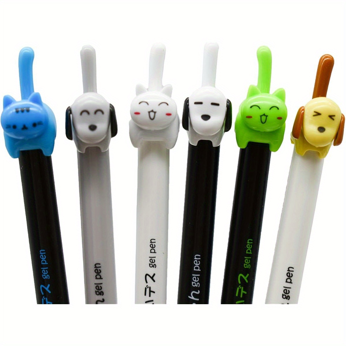 12pcs cute   tail clicker retractable pen novelty japanese little kitten rollerball pens black ink for cat lovers student shcool office supplies stationery party favors Product details 5