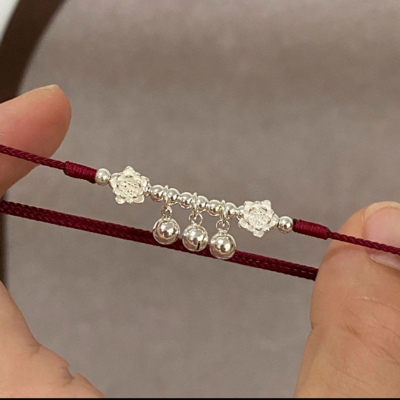 TEMU Cheville de cloche pour femmes, bracelet de cheville minimaliste en corde rouge, bijou chic style Ins, cadeau doux pour étudiants et meilleures